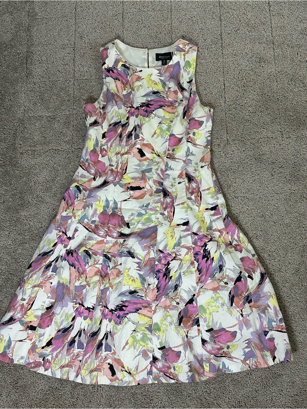 Ronni Nicole Sleeveless Floral Midi Dress - White, Pink, Lavender, Yellow